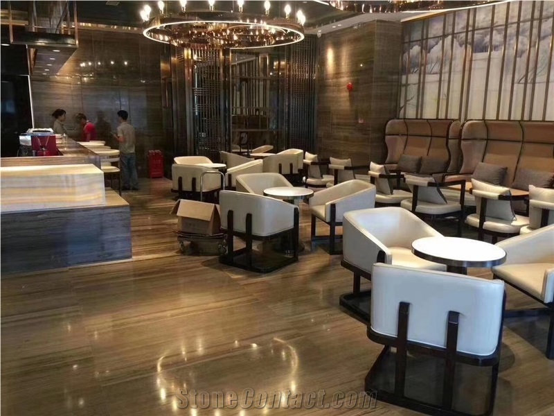 Coffee Wood Vein Marble Slab&Tiles For Project