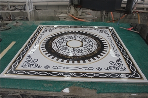 Custom Luxury Brass Inlay Marble Stone Waterjet Medallion Custom Luxury Brass Inlay Marble Stone Waterjet Medallion
