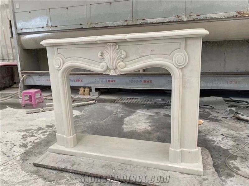 Factory Price Natural Marble Sculptured Fireplace
