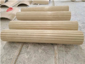 Factory Price Ottoman Beige Marble Solid Column Pillar