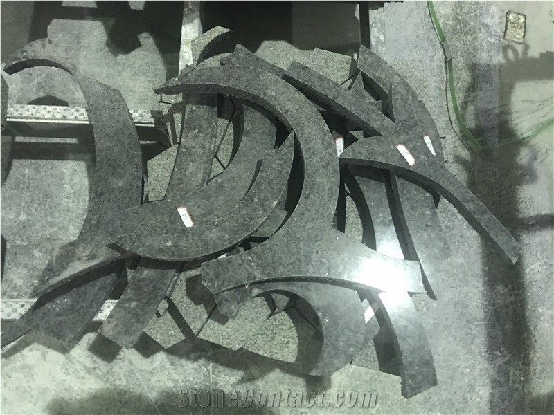 G654 Padang Black Granite Pavers With Leathering Finished