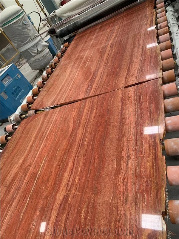 Ghermez Azar Shahr Travertine,Red Travertine Slab&Tiles