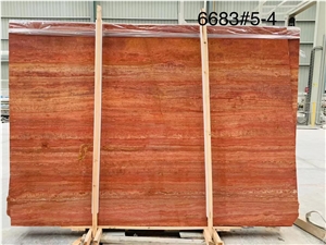 Ghermez Azar Shahr Travertine,Red Travertine Slab&Tiles