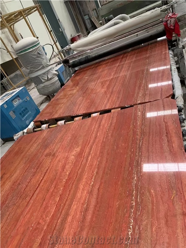 Ghermez Azar Shahr Travertine,Red Travertine Slab&Tiles