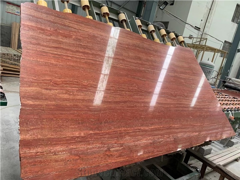 Ghermez Azar Shahr Travertine,Red Travertine Slab&Tiles