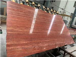 Ghermez Azar Shahr Travertine,Red Travertine Slab&Tiles