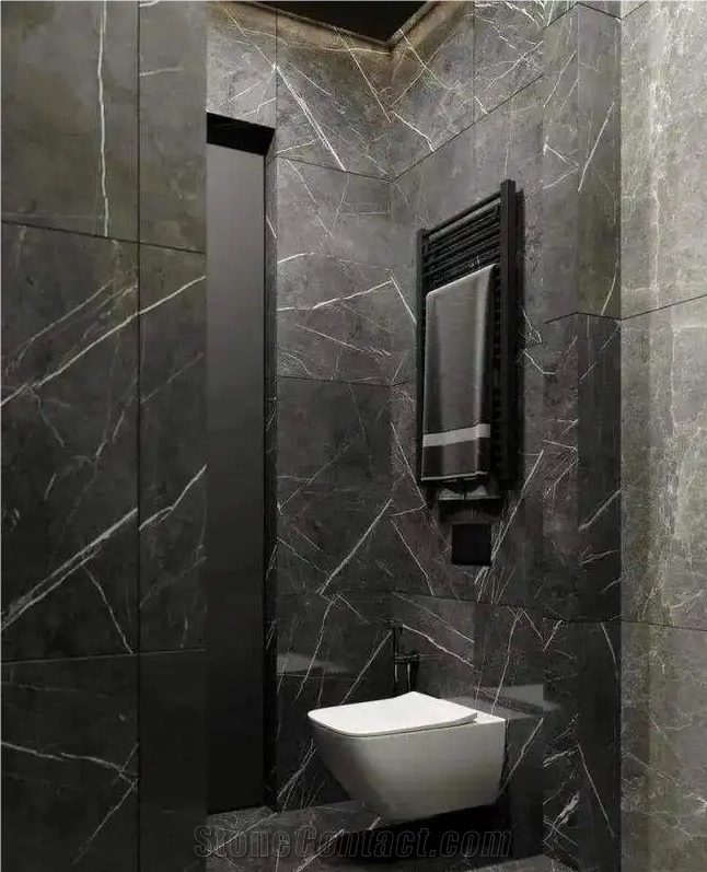 Graphite Grey Marble Slab,Grey Pietra Grigio Marble Tiles