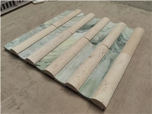 Ice Green Marble&Beige Travertine Mix Mosaic Tiles Ice Green Marble&Beige Travertine Mix Mosaic Tiles