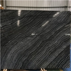 Kenya Black Marble Ancient Wood Vein Wave Marble Slabs