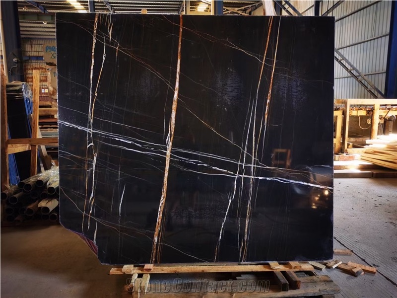 Marmo Nero Tunisi,Black Aziza Marble Slab&Tiles