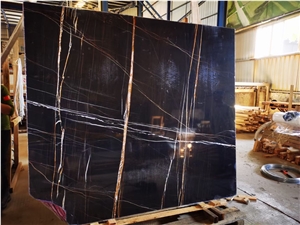 Marmo Nero Tunisi,Black Aziza Marble Slab&Tiles