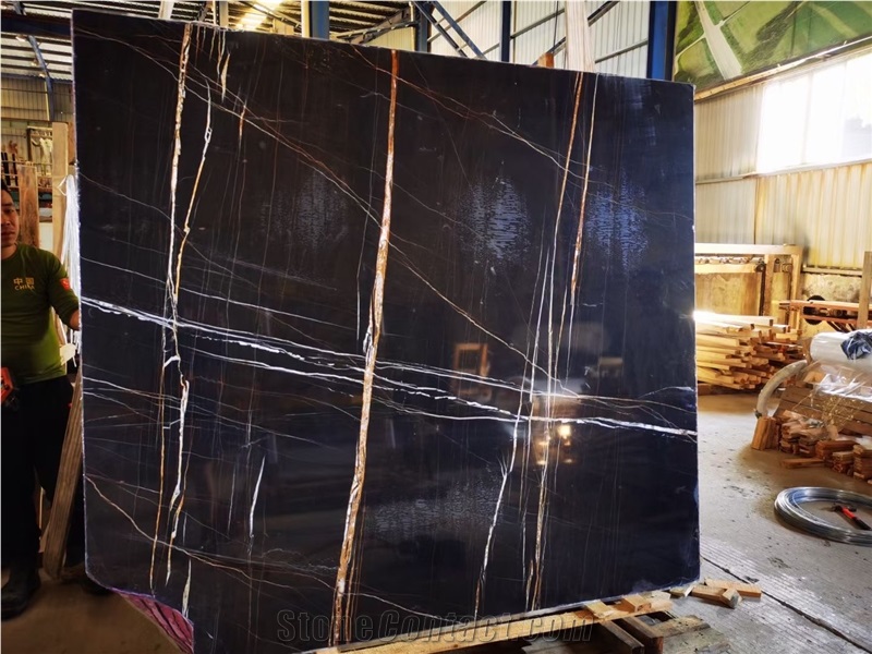 Marmo Nero Tunisi,Black Aziza Marble Slab&Tiles