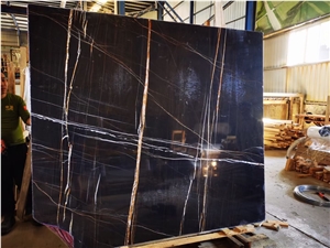 Marmo Nero Tunisi,Black Aziza Marble Slab&Tiles