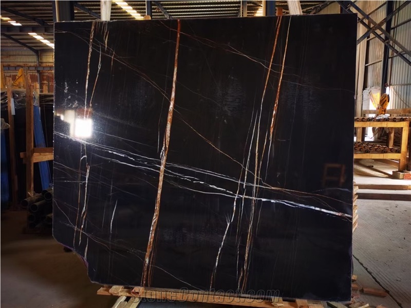 Marmo Nero Tunisi,Black Aziza Marble Slab&Tiles