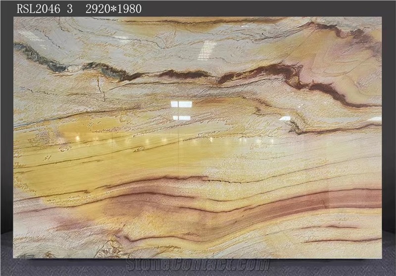 Multicolor Quartzite Slab  Beautiful Color Stone Slab Tile