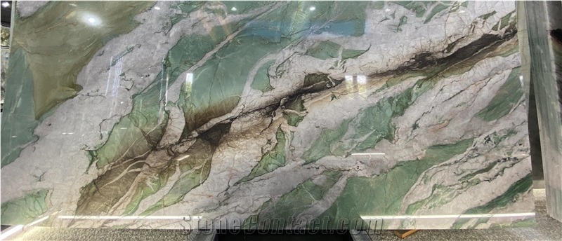 Natural Green Quartzite Luxury Stone For Hotel