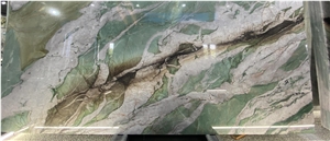 Natural Green Quartzite Luxury Stone For Hotel