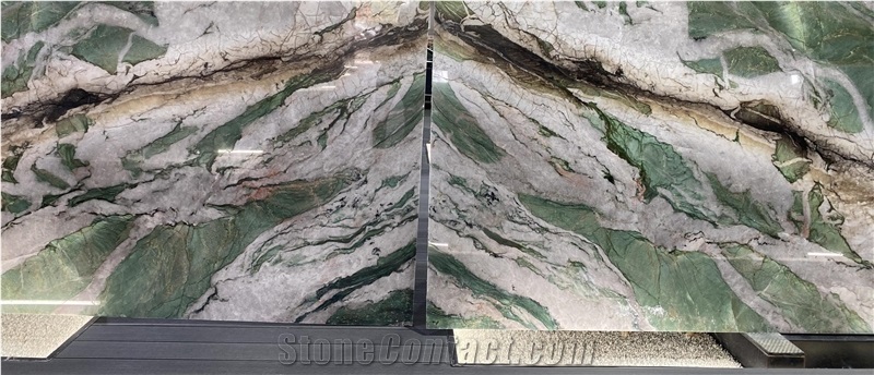 Natural Green Quartzite Luxury Stone For Hotel