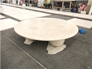 Natural Stone Limestone Round Table For Home Furniture