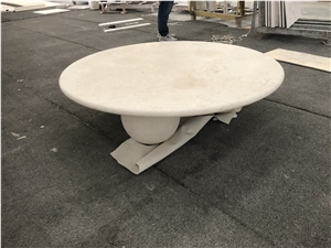 Natural Stone Limestone Round Table For Home Furniture