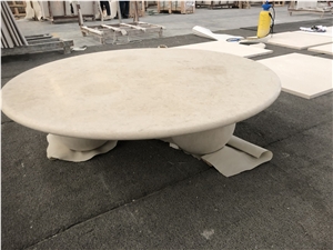 Natural Stone Limestone Round Table For Home Furniture
