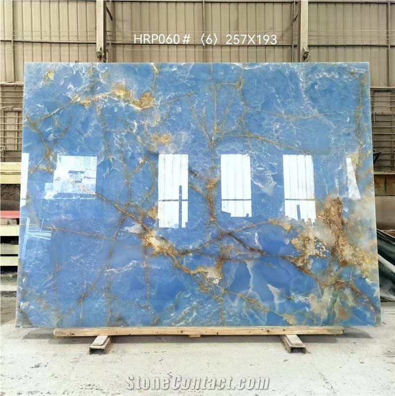 New Arrival Blue Onyx Slab For Wall Background