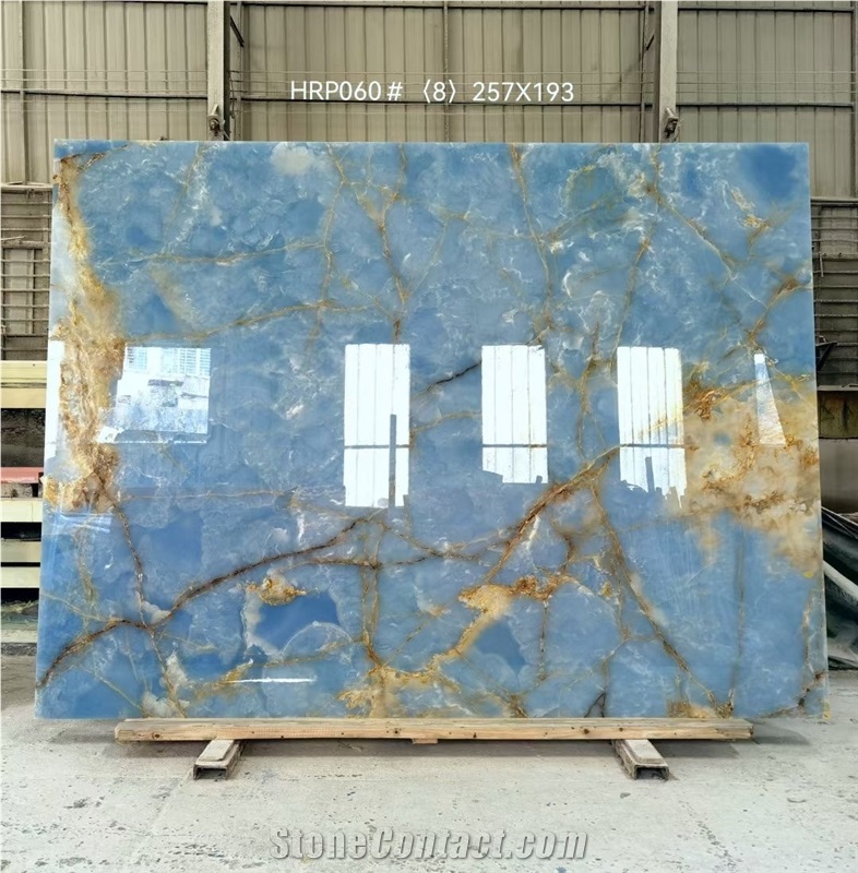 New Arrival Blue Onyx Slab For Wall Background