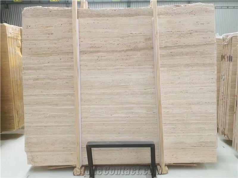 New Arrival Travertino Romano Bianco Slab For Project