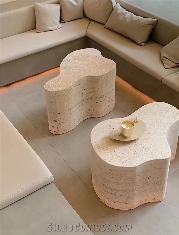 New Arrival Travertino Romano Bianco Slab For Project