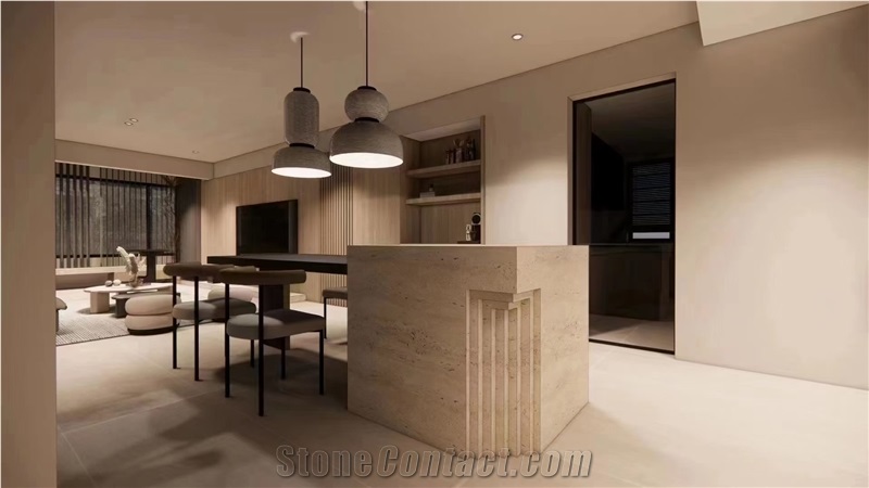 New Arrival Travertino Romano Bianco Slab For Project