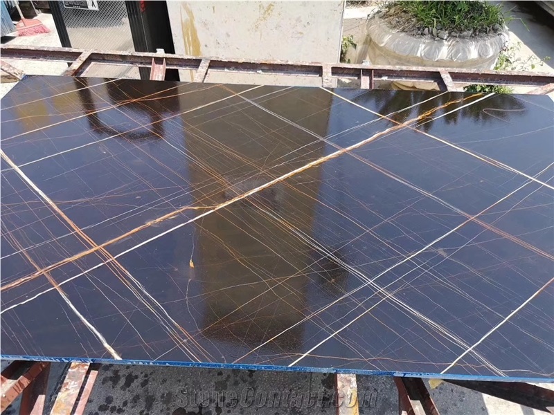 Noir Aziza Marble Slab&Tiles For Hotel Project