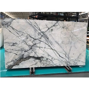 Polished Stone Clivia Marble Slabs Green Vein Bathroom Tiles