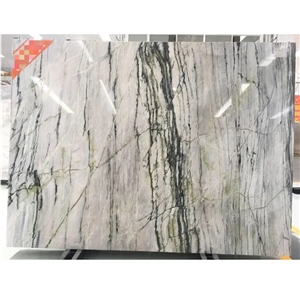 Polished Stone Clivia Marble Slabs Green Vein Bathroom Tiles