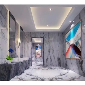 Polished Stone Clivia Marble Slabs Green Vein Bathroom Tiles