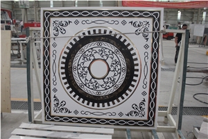 Premium Quality Brass Inlay Marble Waterjet Square Medallion