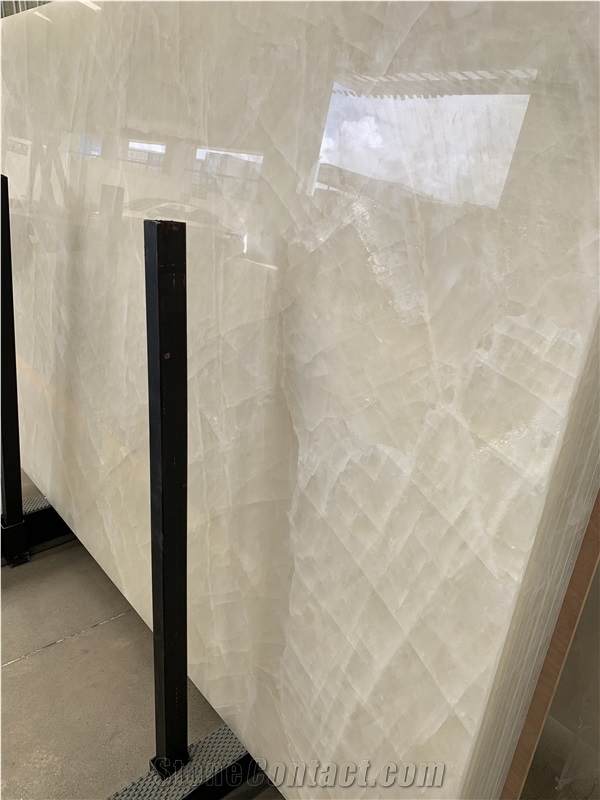 Translucent White Ice Jade Onyx Slabs And Tiles