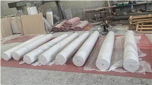 Volakas Bianco Marble Solid Column Pillar