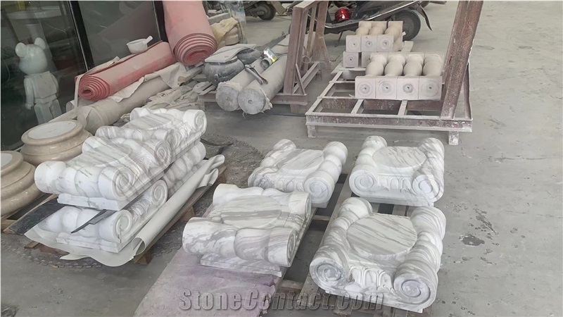 Volakas Bianco Marble Solid Column Pillar