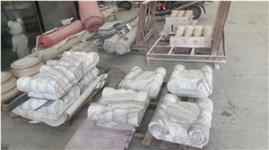 Volakas Bianco Marble Solid Column Pillar