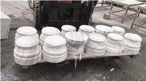 Volakas Bianco Marble Solid Column Pillar