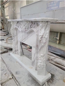 Volakas White Marble Full Body Fireplace With High Quality