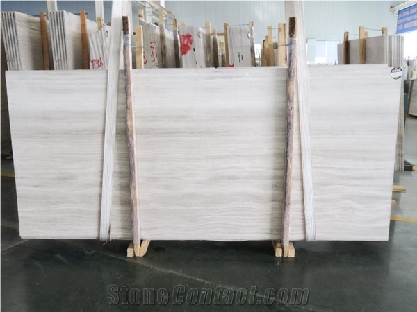 White Wood Vein Marble Slabs And Tiles