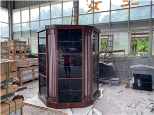 Cemetery Red Granite 72 Niche Columbarium For Sale