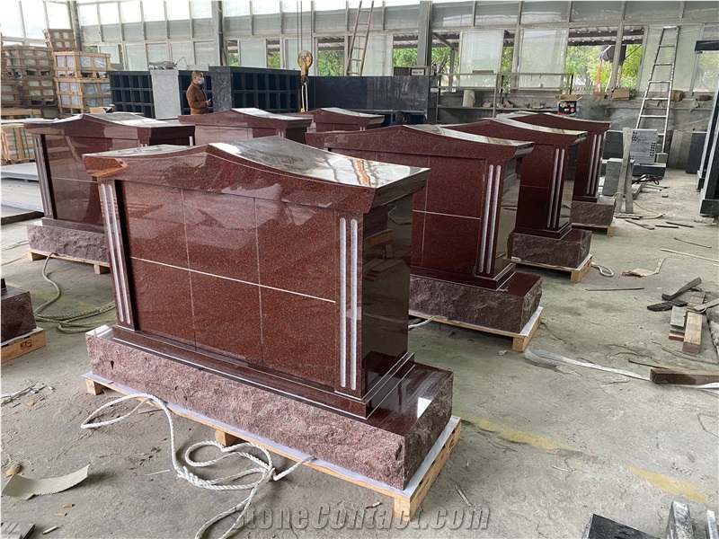 Hot Sales India Red Granite 4 Niche Columbarium For Cemetery