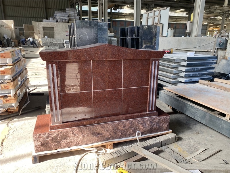 Hot Sales India Red Granite 4 Niche Columbarium For Cemetery