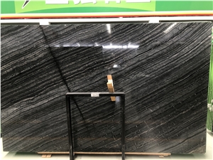 Chinese Black Zebra Natural Marble 1.8Cm Polished Slabs
