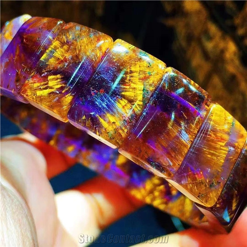 High Quality Rare Aurora Crystal Pair Flower Bracelet