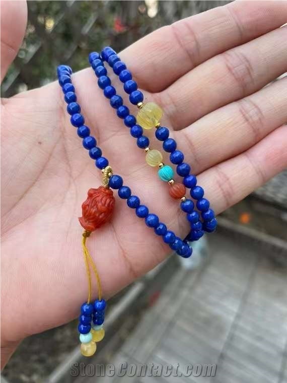Lapis Lazuli Three Ring Bracelet
