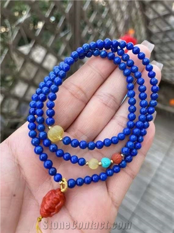 Lapis Lazuli Three Ring Bracelet