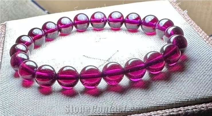 Natural Brazilian Purple Toothed Garnet Single Loop Bracelet